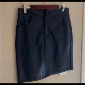 Black Faux Leather Skirt